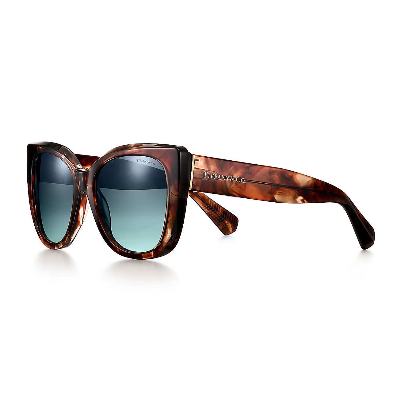 Tiffany & Co. Tortoiseshell  Women\'s Sunglasses - Brown Lenses, Azure Gradient TF4229 main image 4