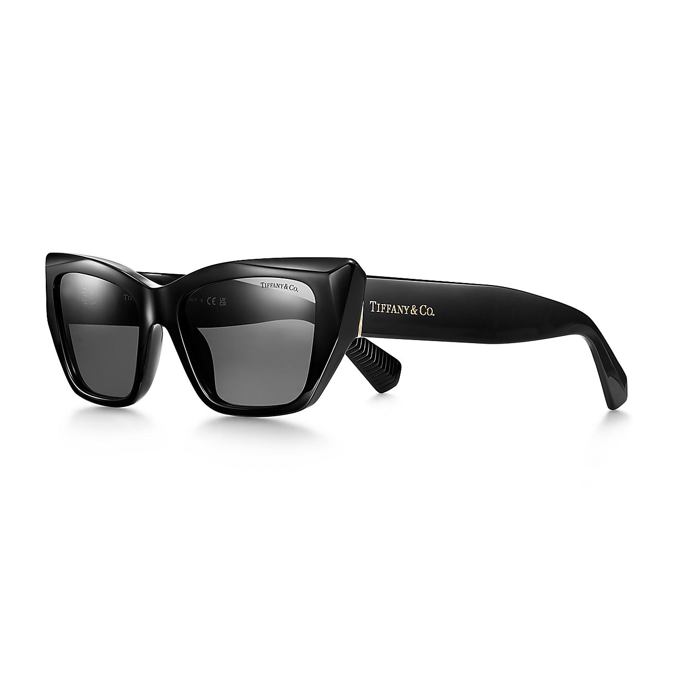 Tiffany Eyewear Sunglasses in Black Acetate with Dark Gray Lenses
