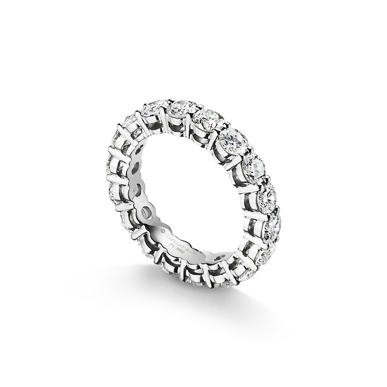 Tiffany Forever Band Ring in Platinum with a Full Circle of Diamonds, 3.7 mm - Alternate shot 1