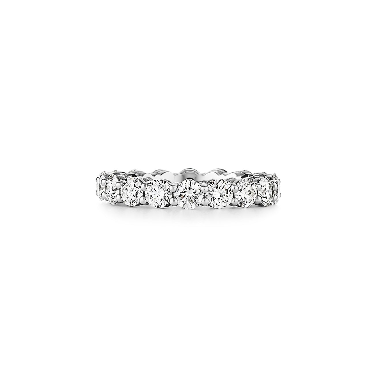 Tiffany Forever Band Ring in Platinum with a Full Circle of Diamonds, 3.7 mm - Alternate shot 1 - Alternate shot 2