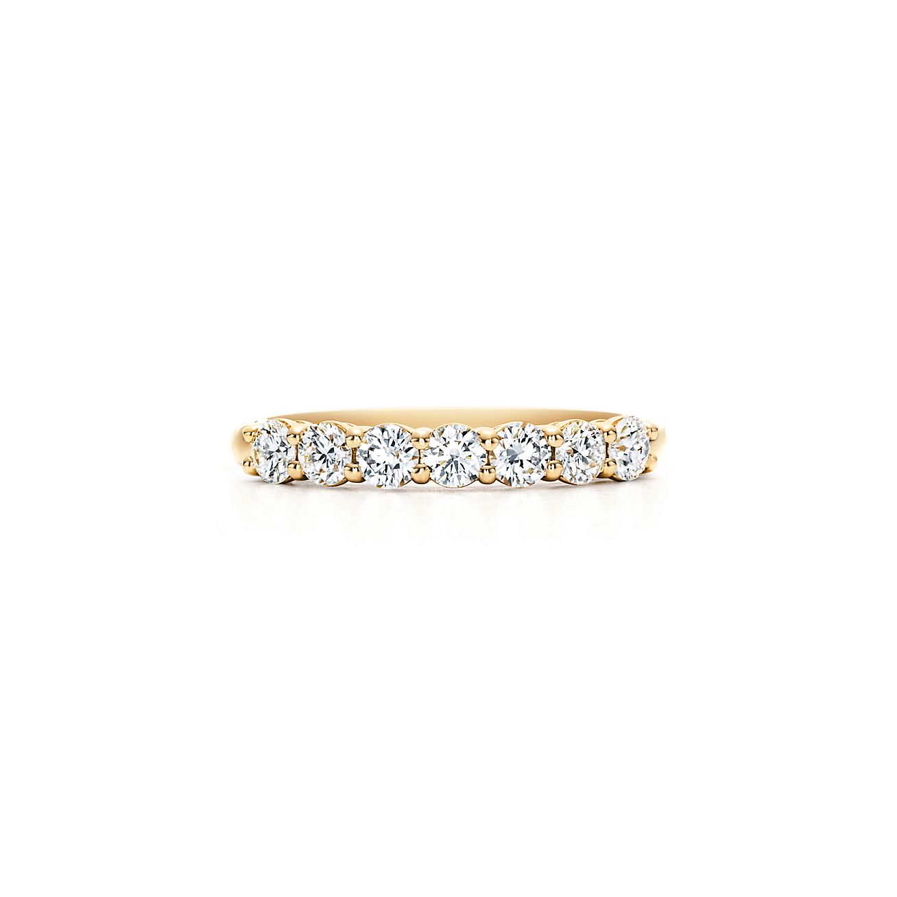 Tiffany Forever Band Ring in Yellow Gold with a Half-circle of Diamonds, 3  mm