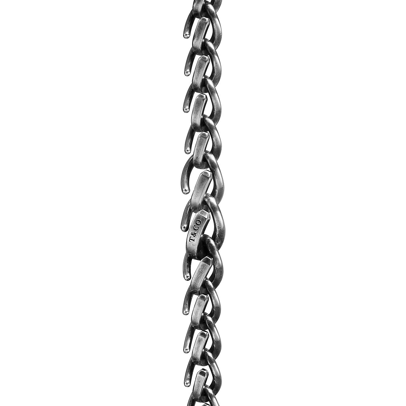 Tiffany Forge Medium Link Necklace in Blackened Sterling Silver - Alternate shot 1 - Alternate shot 2