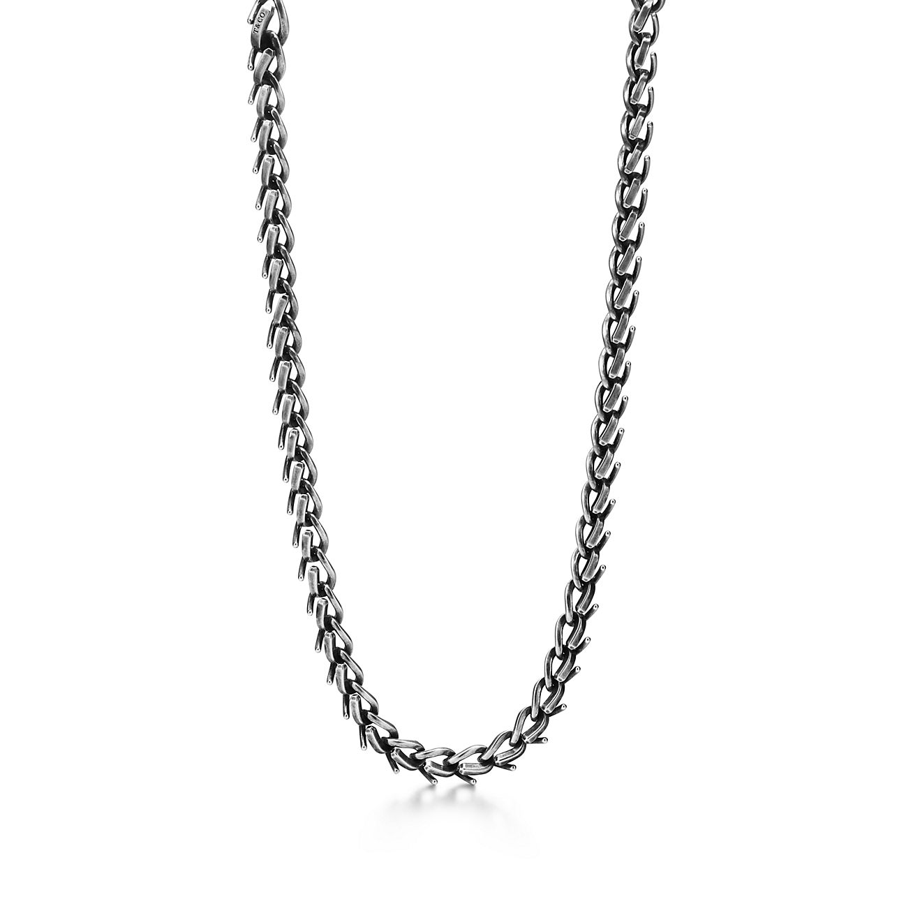 Tiffany Forge Medium Link Necklace in Blackened Sterling Silver