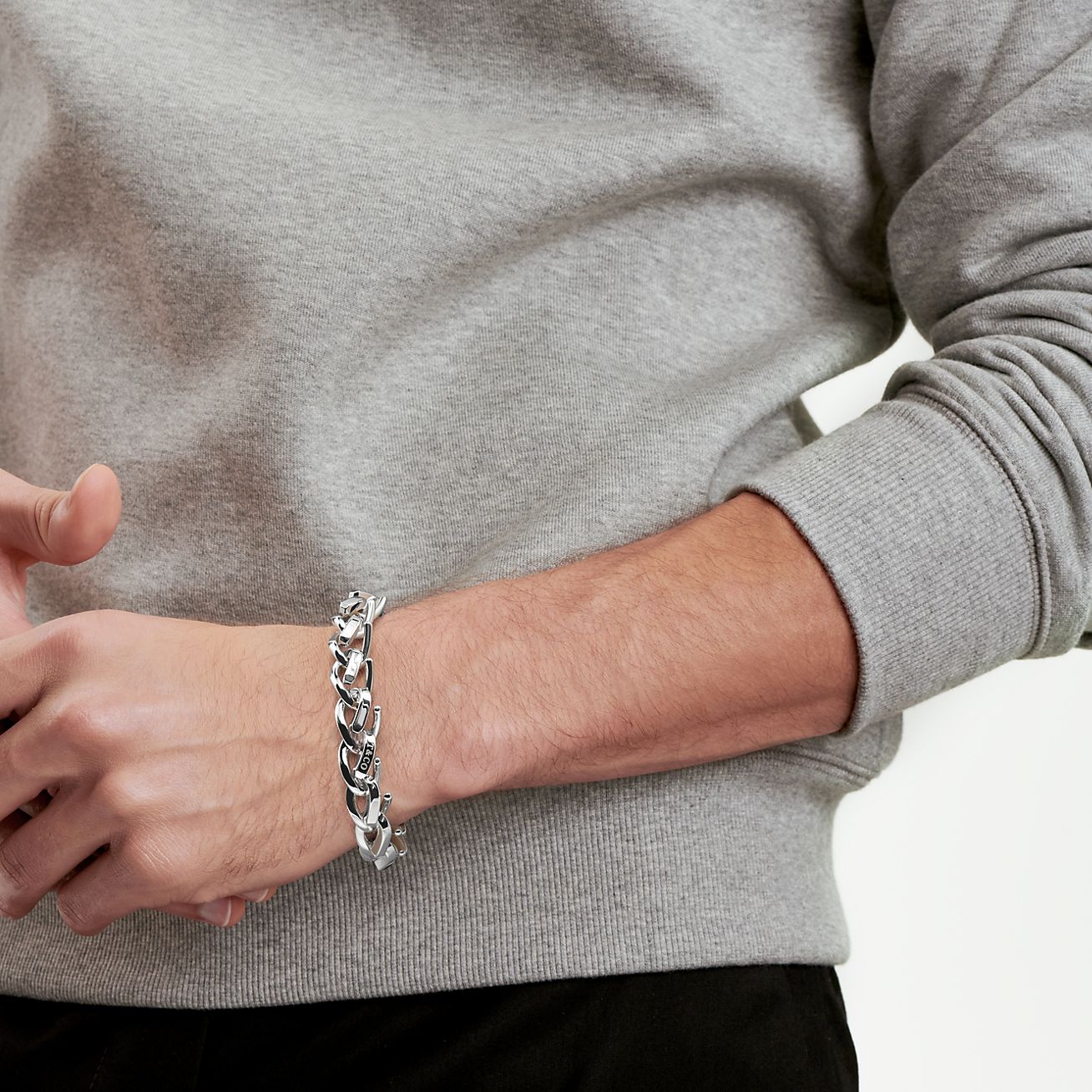 Tiffany Forge Large Link Bracelet in High-polished Sterling Silver 