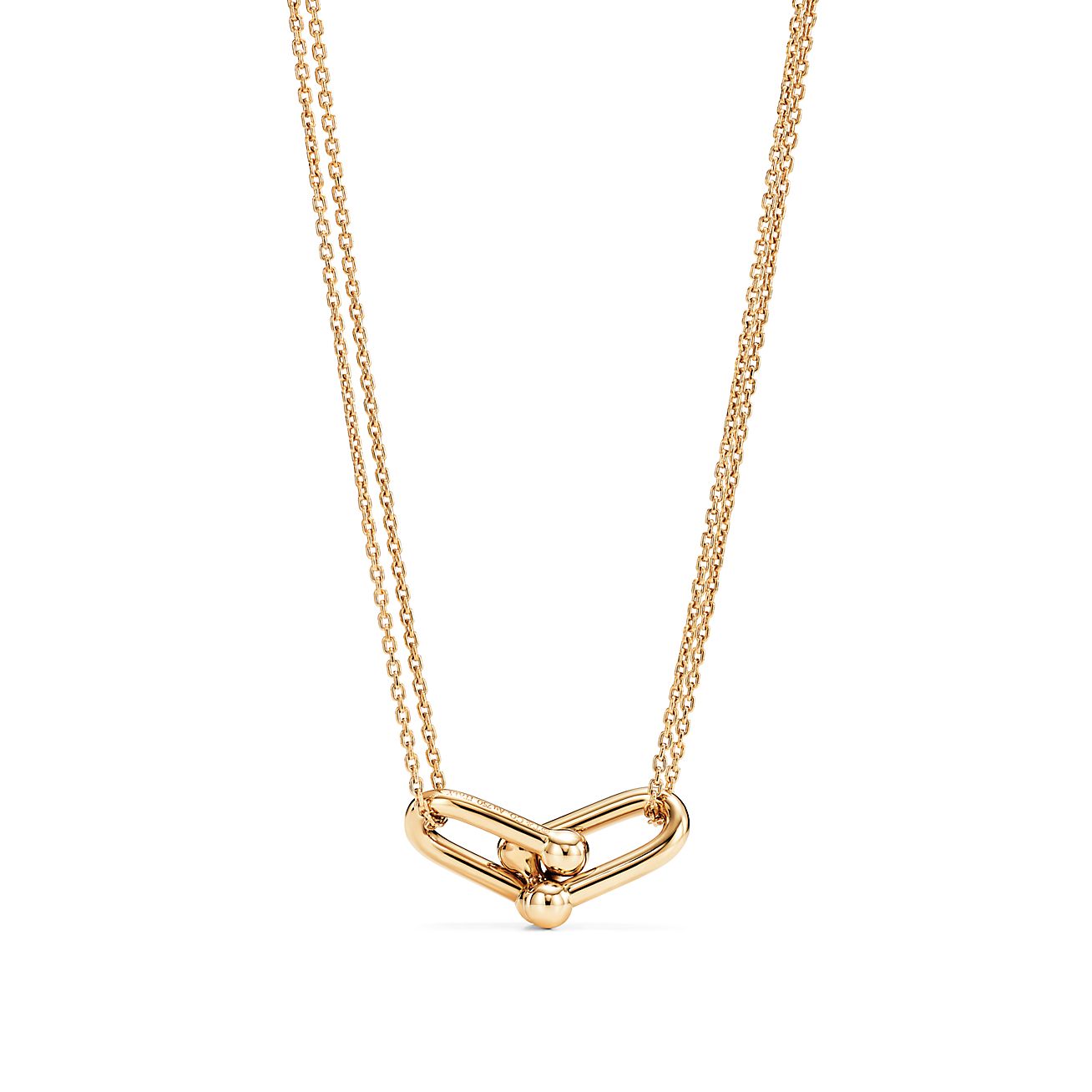 Tiffany HardWear Large Double Link Pendant in Yellow Gold - Alternate shot 1