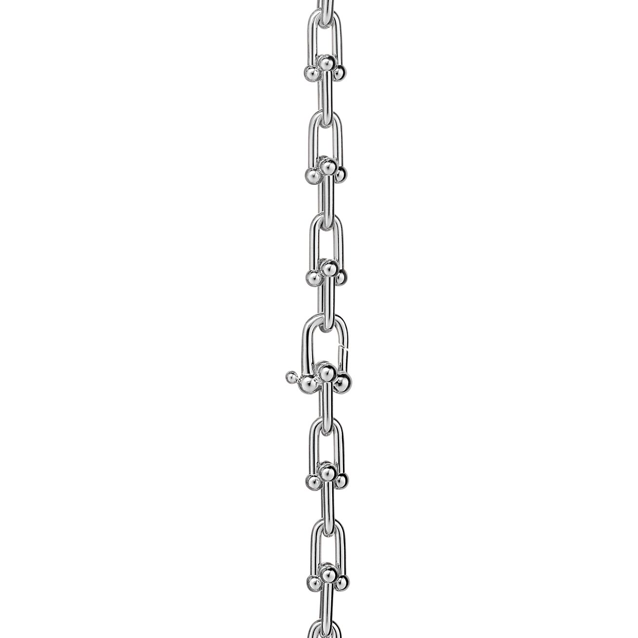 Tiffany HardWear Graduated Link Necklace in White Gold with