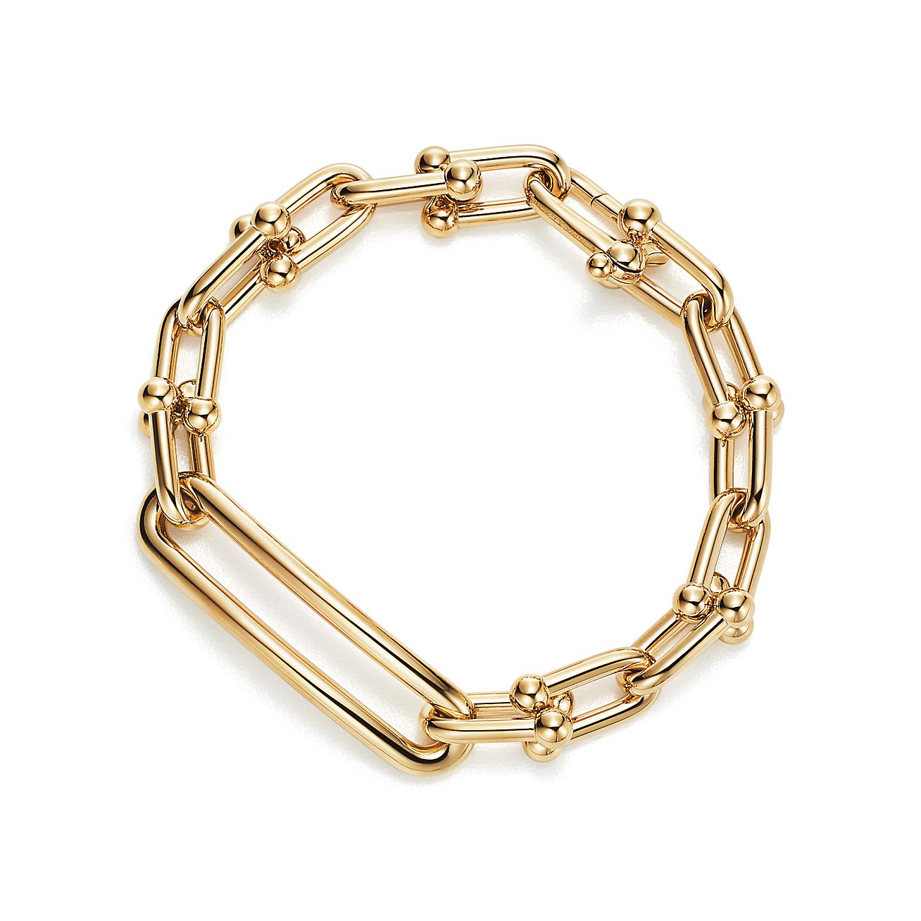 Tiffany HardWear 18K黃金扣環手鏈，中號 