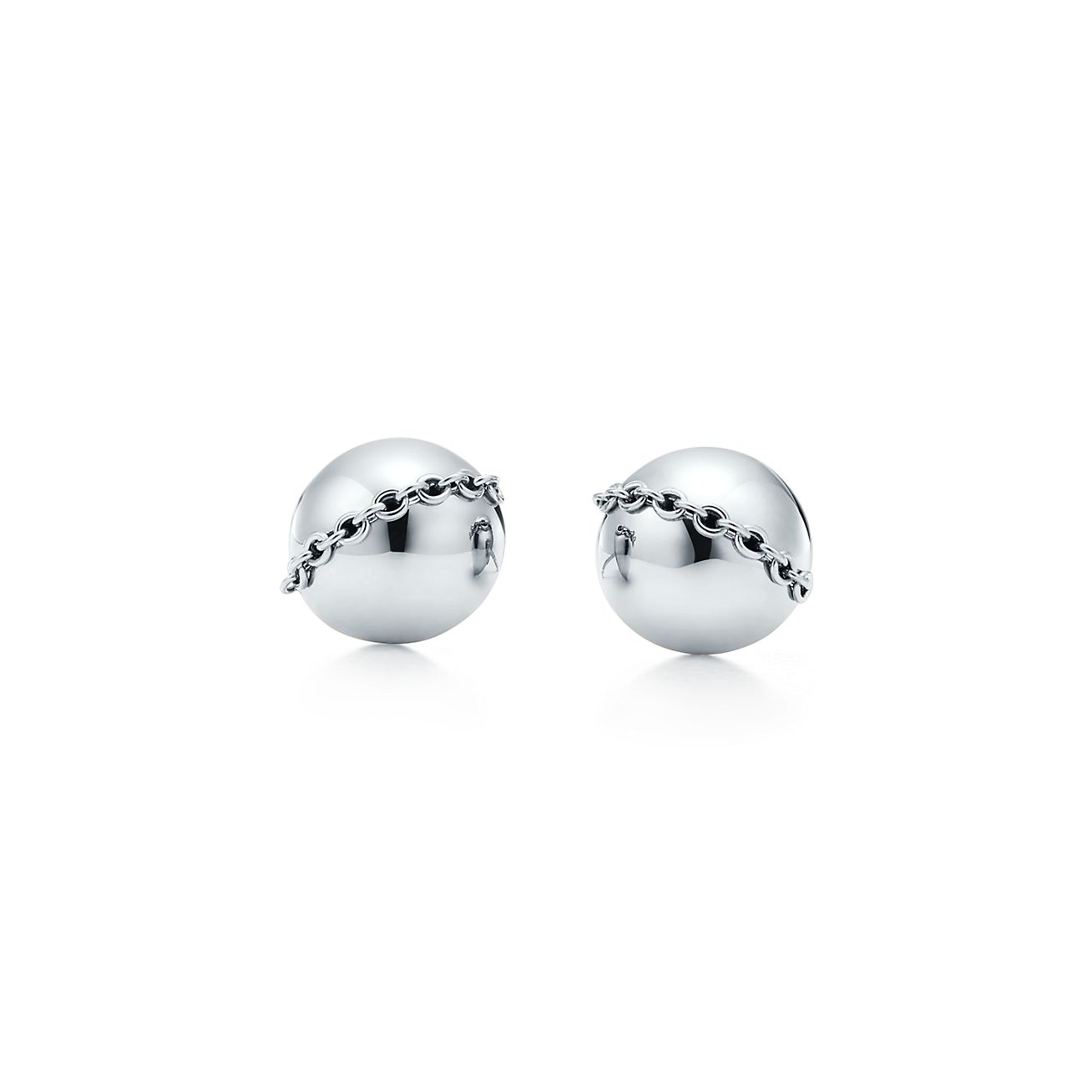 tiffany silver ball stud earrings