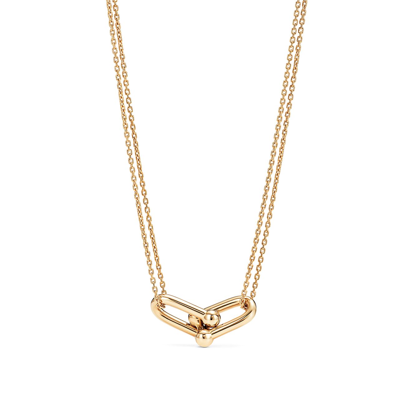 Tiffany HardWear double link pendant in 18k gold. | Tiffany & Co.