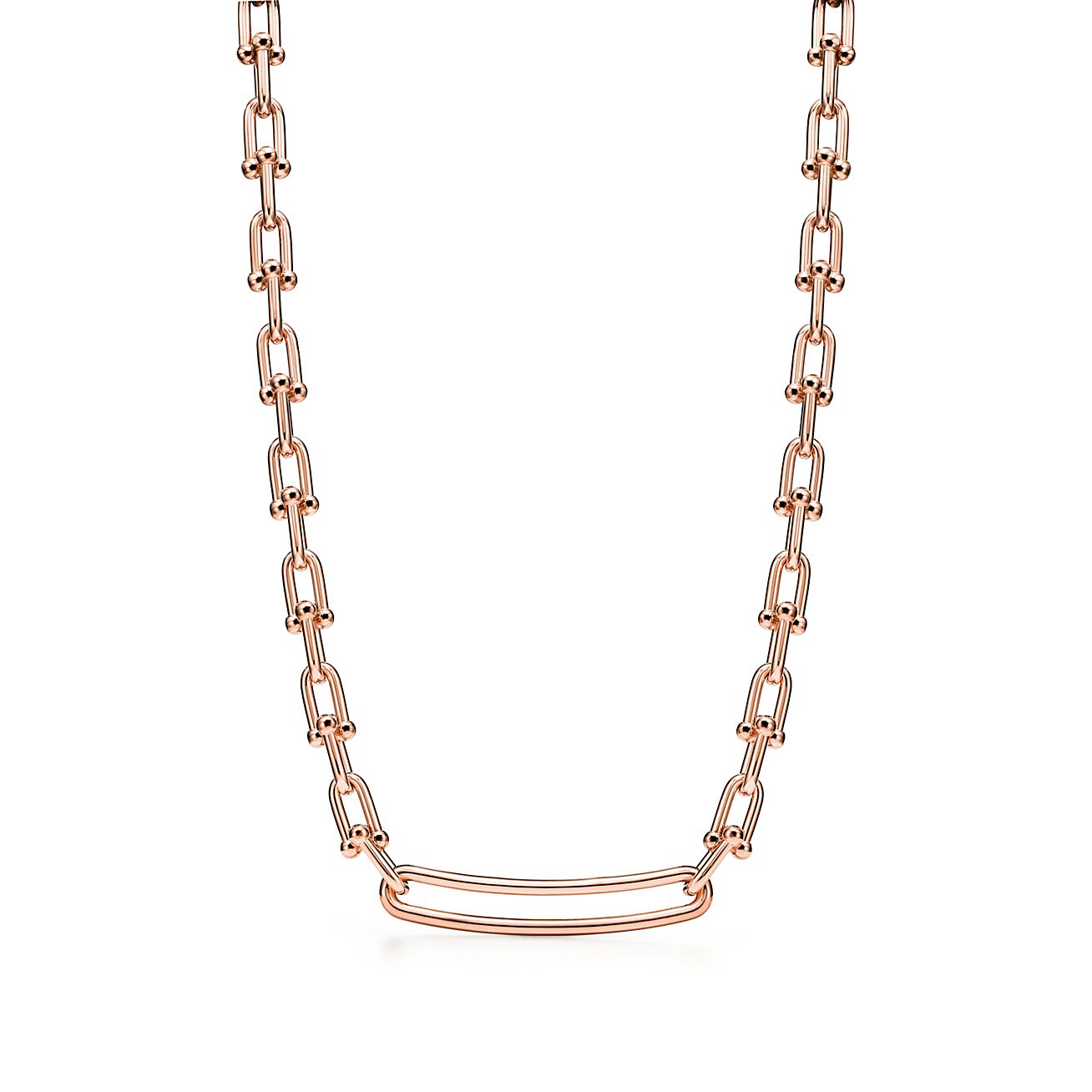 Tiffany & Co Hardware Graduated Link Necklace with diamonds. – Van Rijk