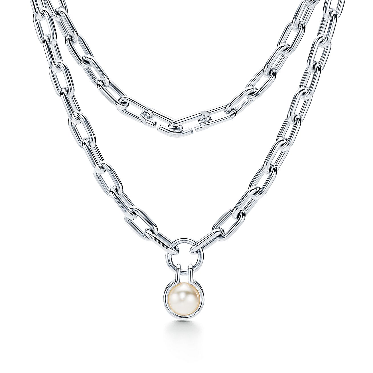 Tiffany HardWearFreshwater Pearl Necklace in Sterling Silver, 32"