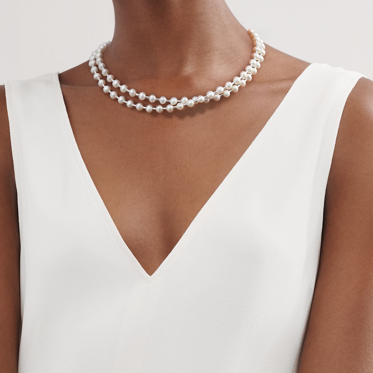 Tiffany HardWear Freshwater Pearl Wrap Necklace in Sterling Silver, 32"