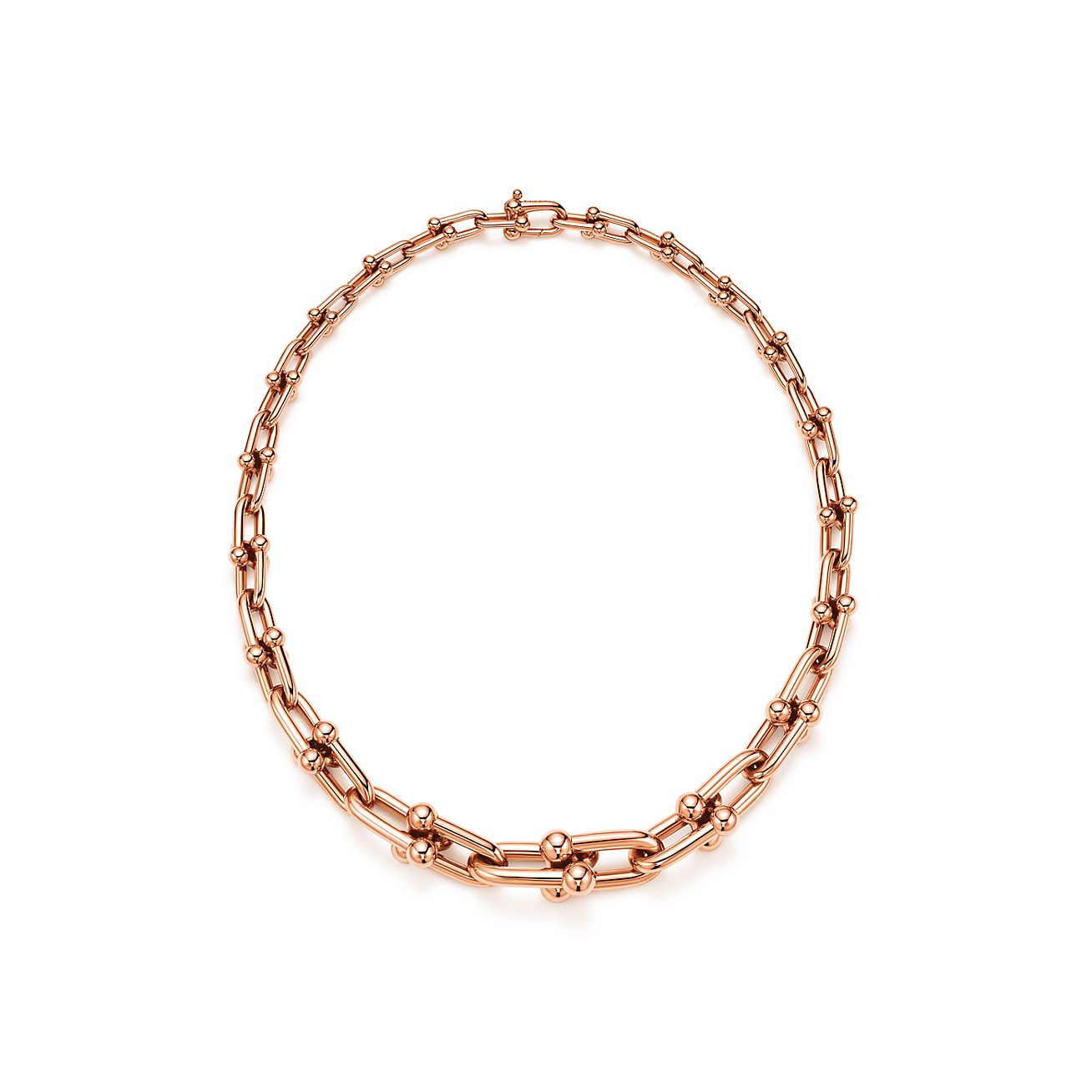 Oval Link Necklace with Black Diamonds – Des Kohan
