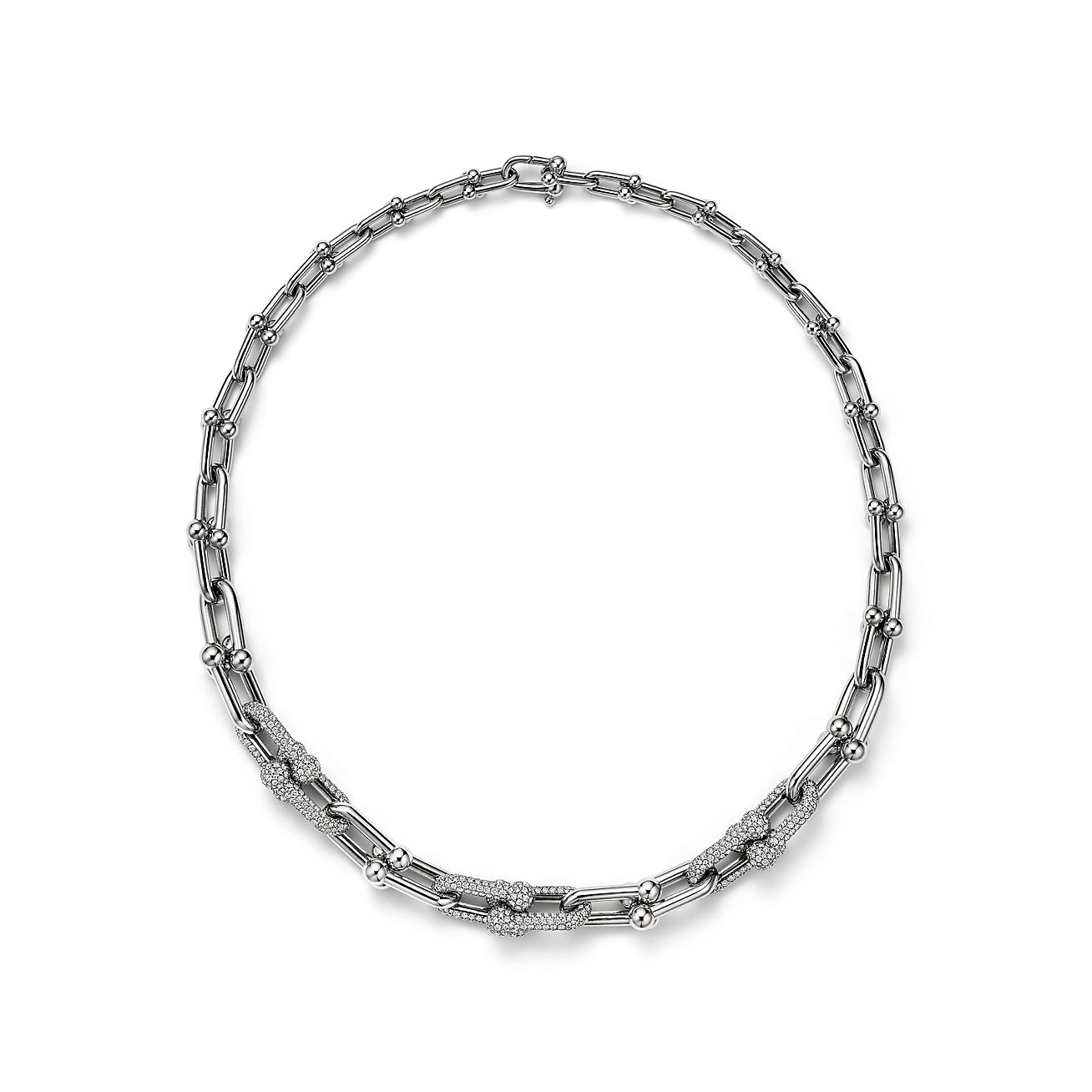 White gold chain link on sale necklace