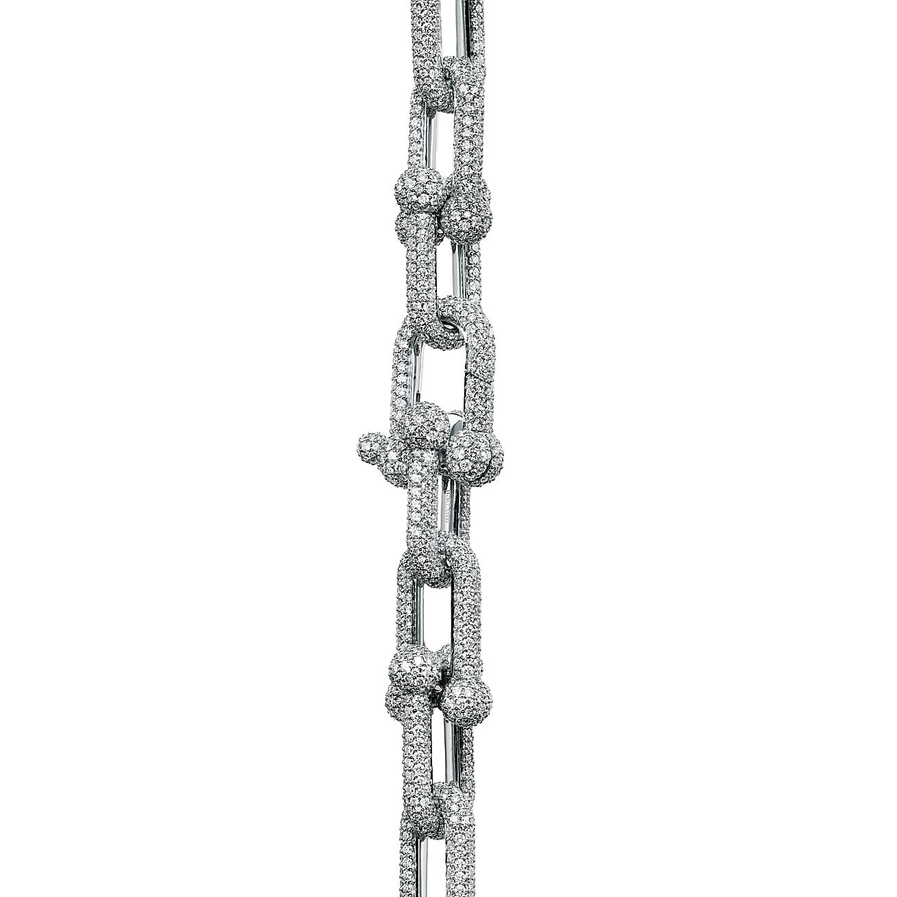 Tiffany HardWear Large Link Bracelet in White Gold with Pavé