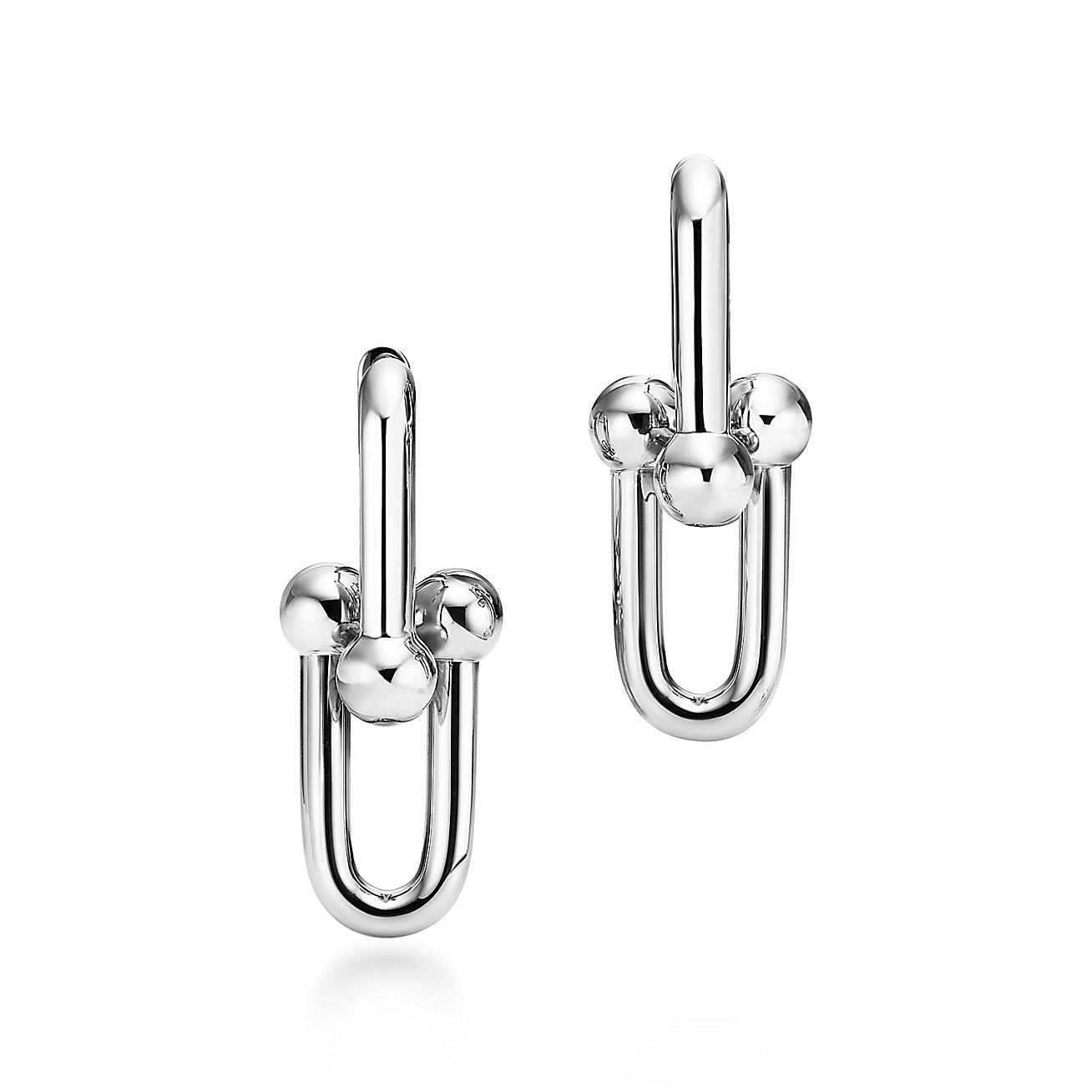Sterling silver link earrings