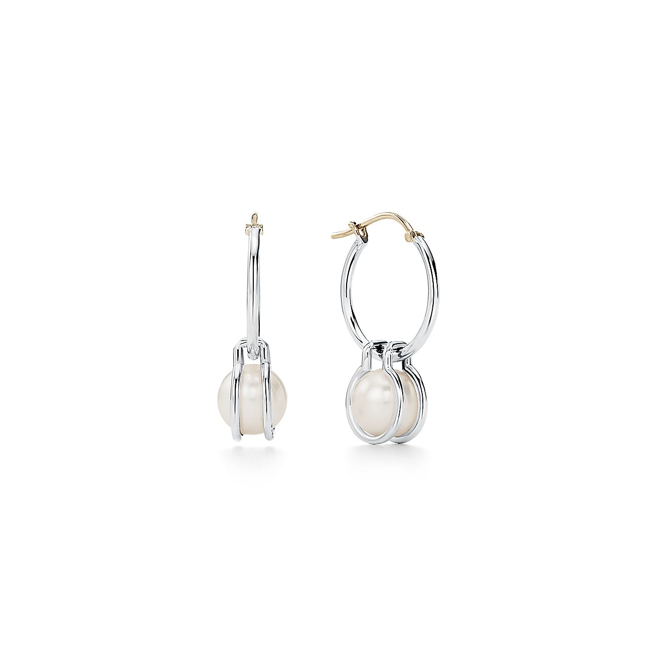 Tiffany HardWear Pearl Hoop Earrings in Sterling Silver