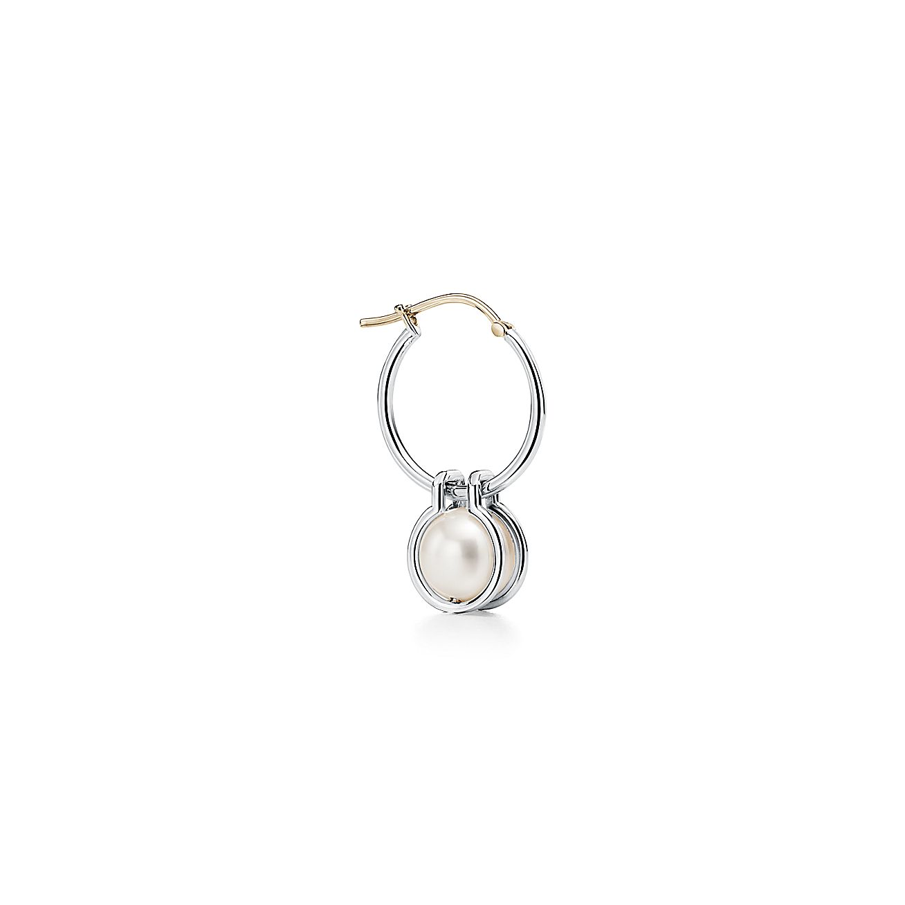 Tiffany HardWear Pearl Hoop Earrings in Sterling Silver