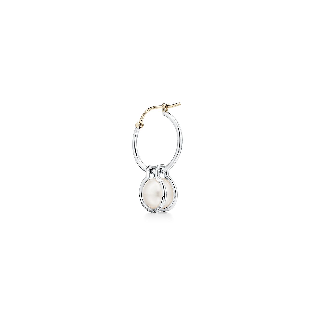 Tiffany HardWear Pearl Hoop Earrings in Sterling Silver