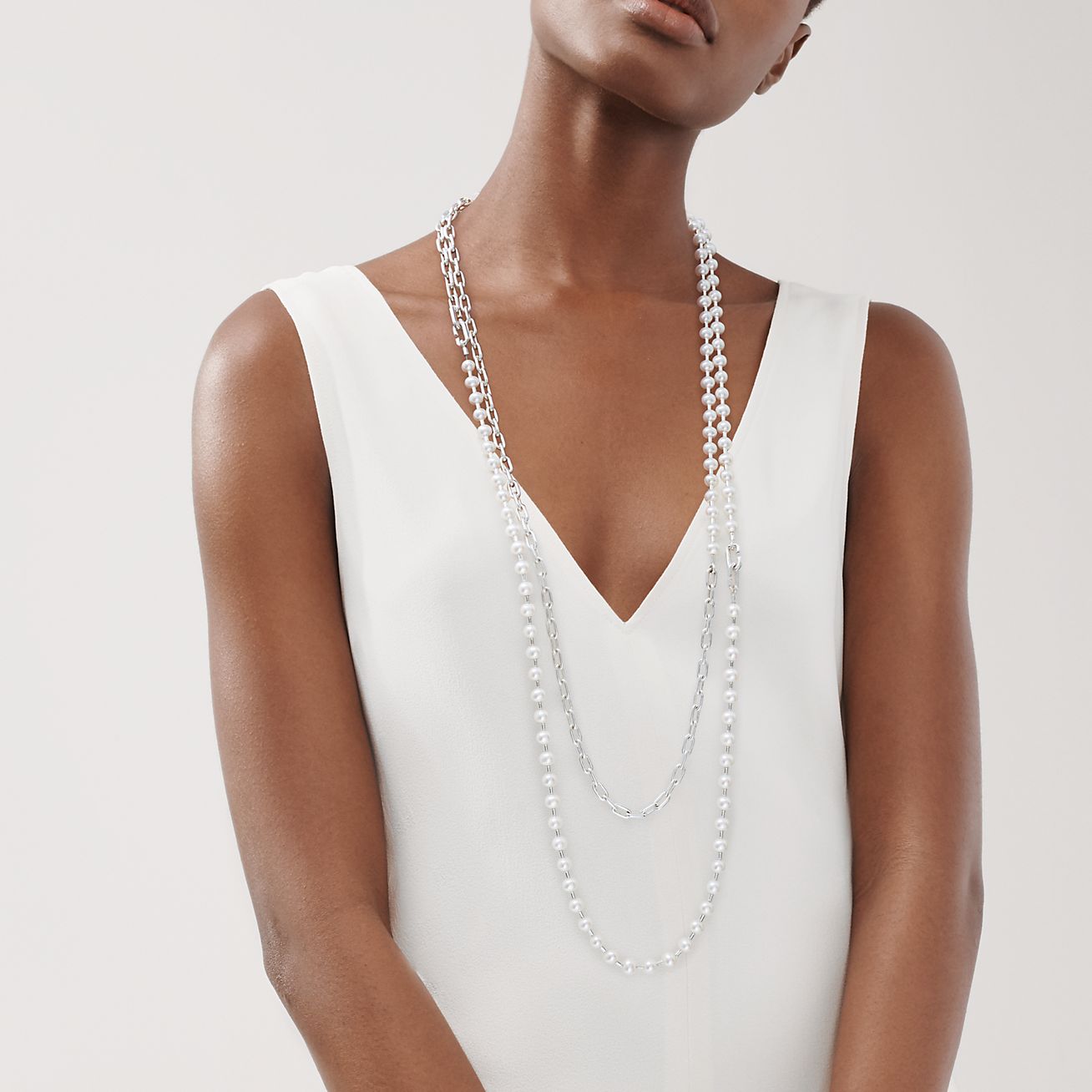 Tiffany HardWear Pearl Wrap Necklace in 