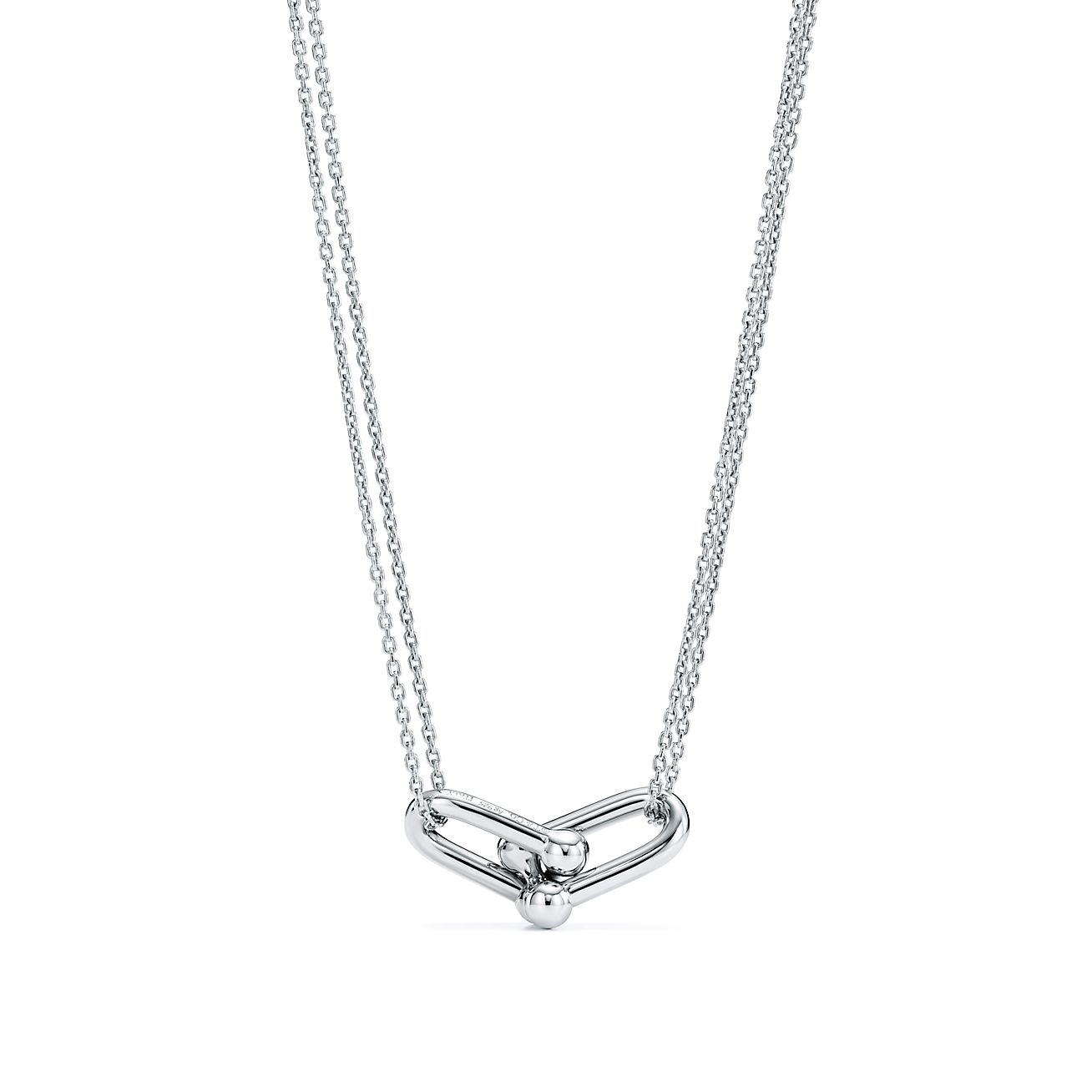 Pendentif double à gros maillons Tiffany HardWear en argent