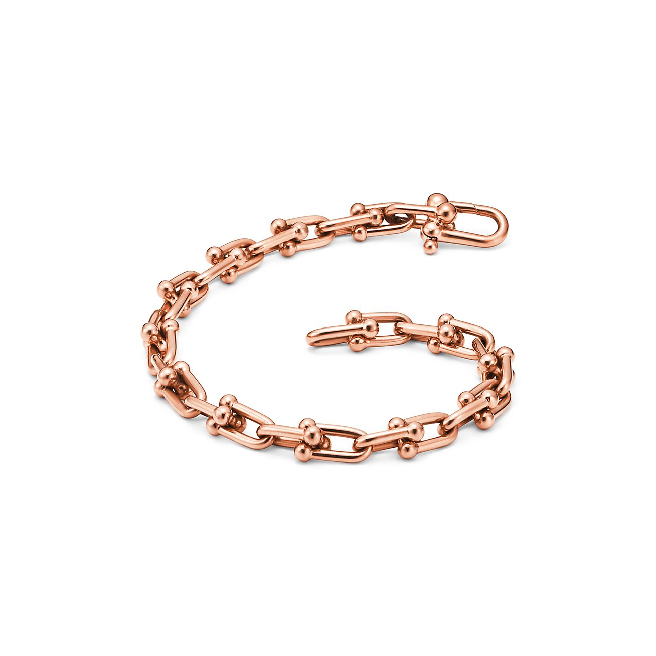 Tiffany Hardwear Small Link Bracelet in Rose Gold, Size: Large