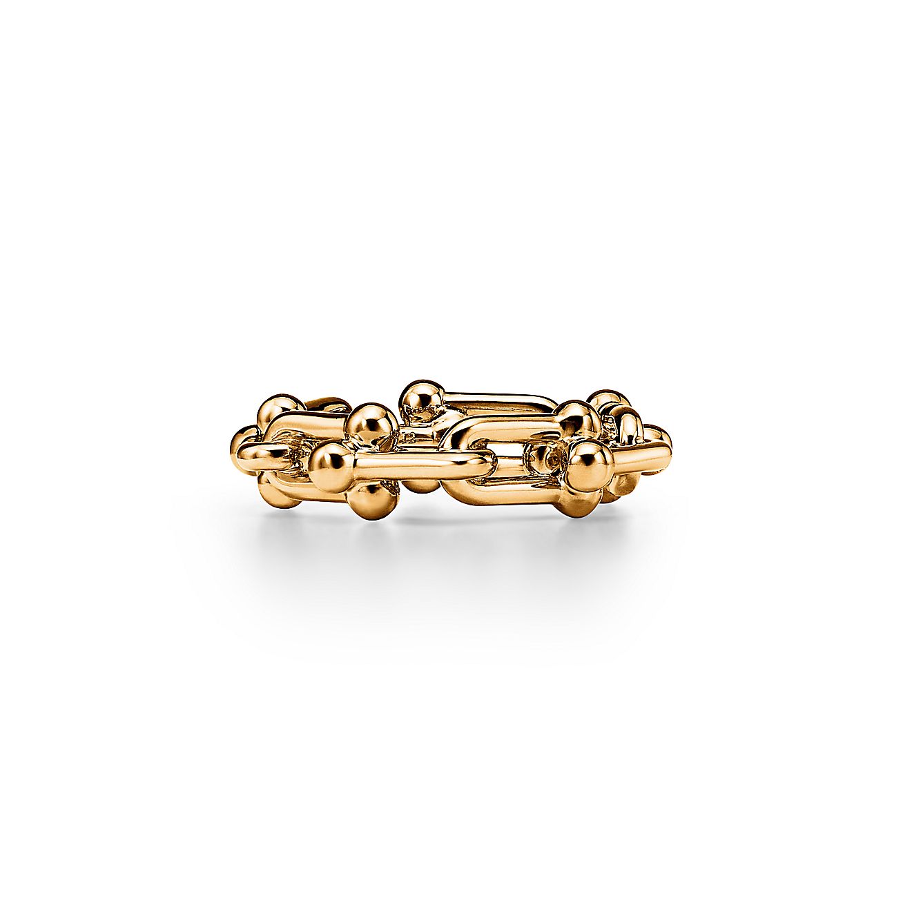 Tiffany HardWear Small Link Ring in Yellow Gold with Diamonds - Alternate shot 1 - Alternate shot 2
