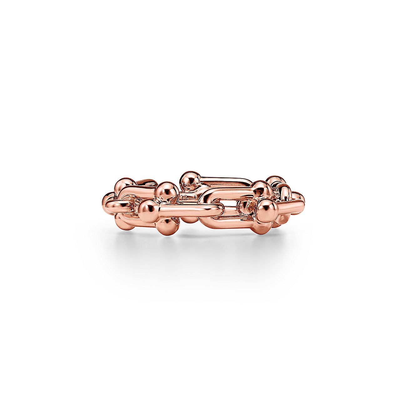 Tiffany HardWear Small Link Ring in Rose Gold with Diamonds - Alternate shot 1 - Alternate shot 2