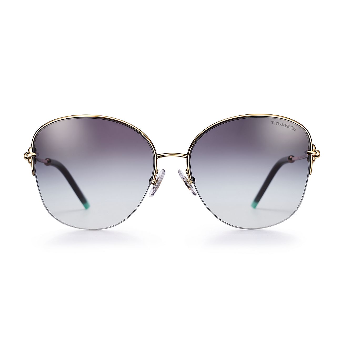 Tiffany HardWear Sonnenbrille aus goldfarbenem Metall mit grauen 