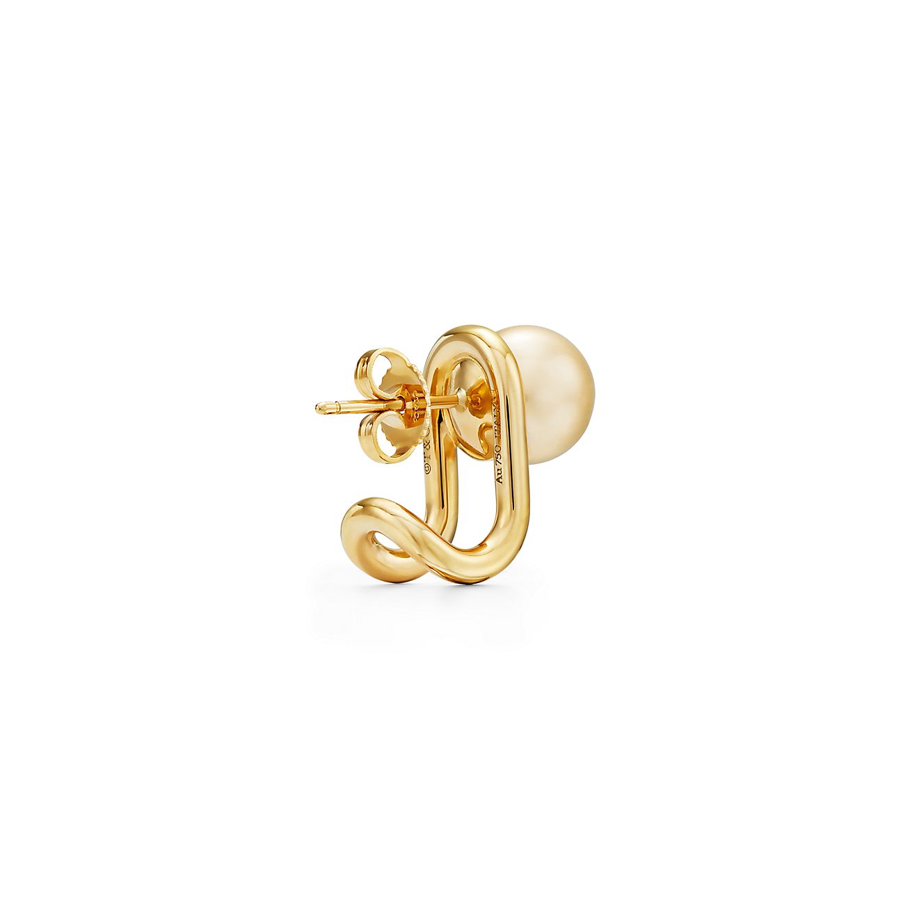 Tiffany gold sales pearl earrings