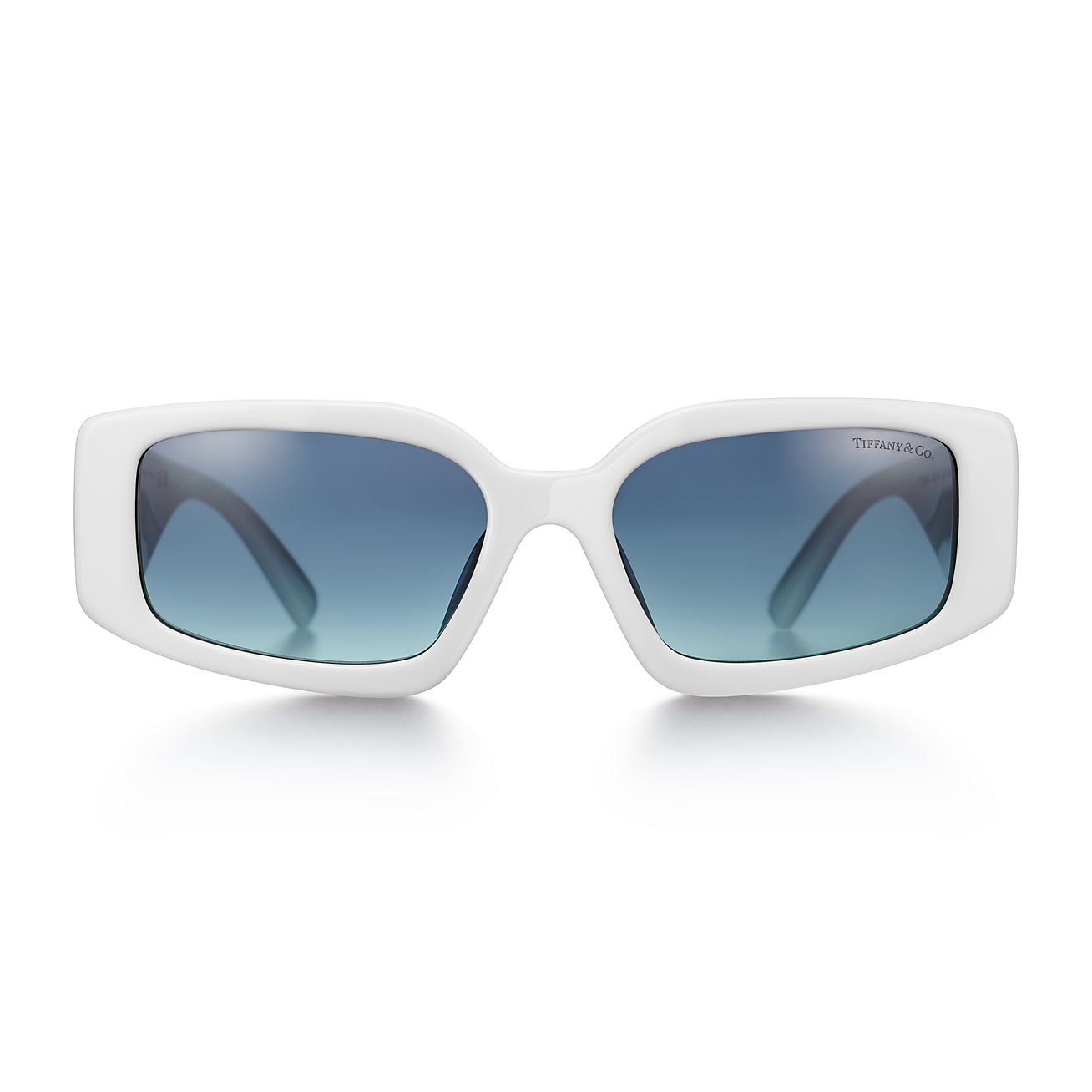 Tiffany HardWear Sunglasses in White Acetate with Azure Gradient 