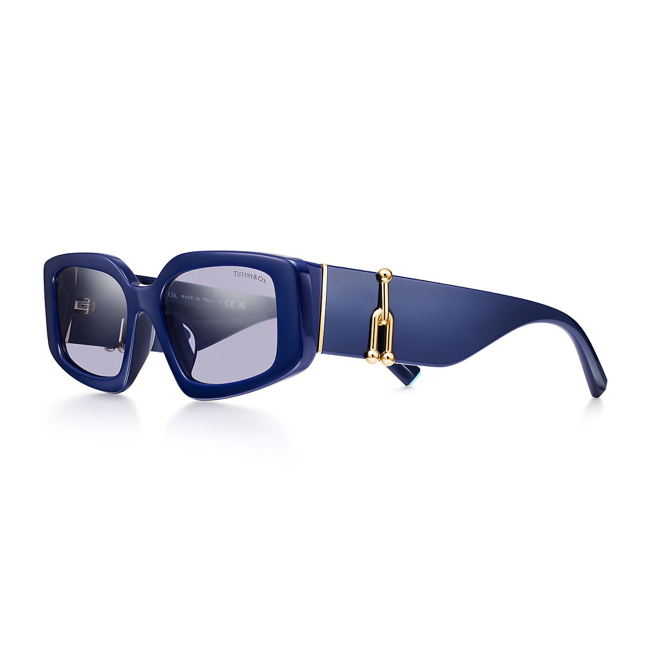 Tiffany HardWear Sunglasses in Dark Blue Acetate with Violet