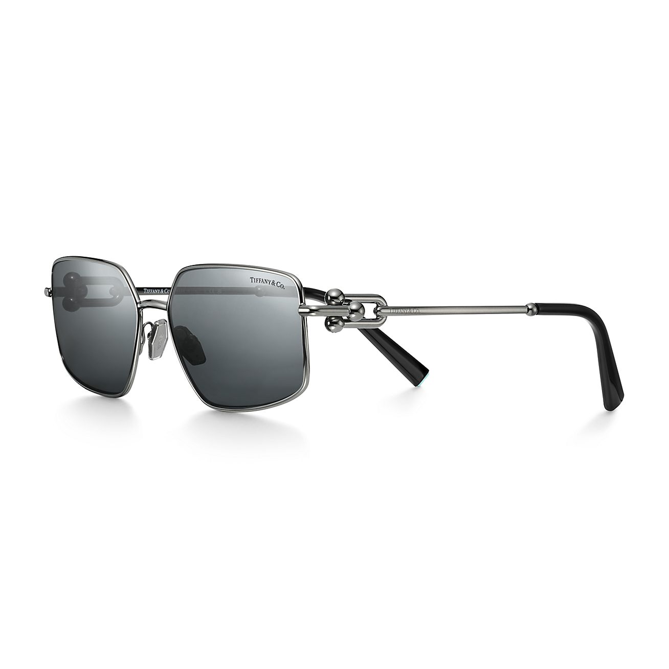 サンマチィ Tiffany HardWear Sunglasses in Dark Gray Metal with Gray Lenses