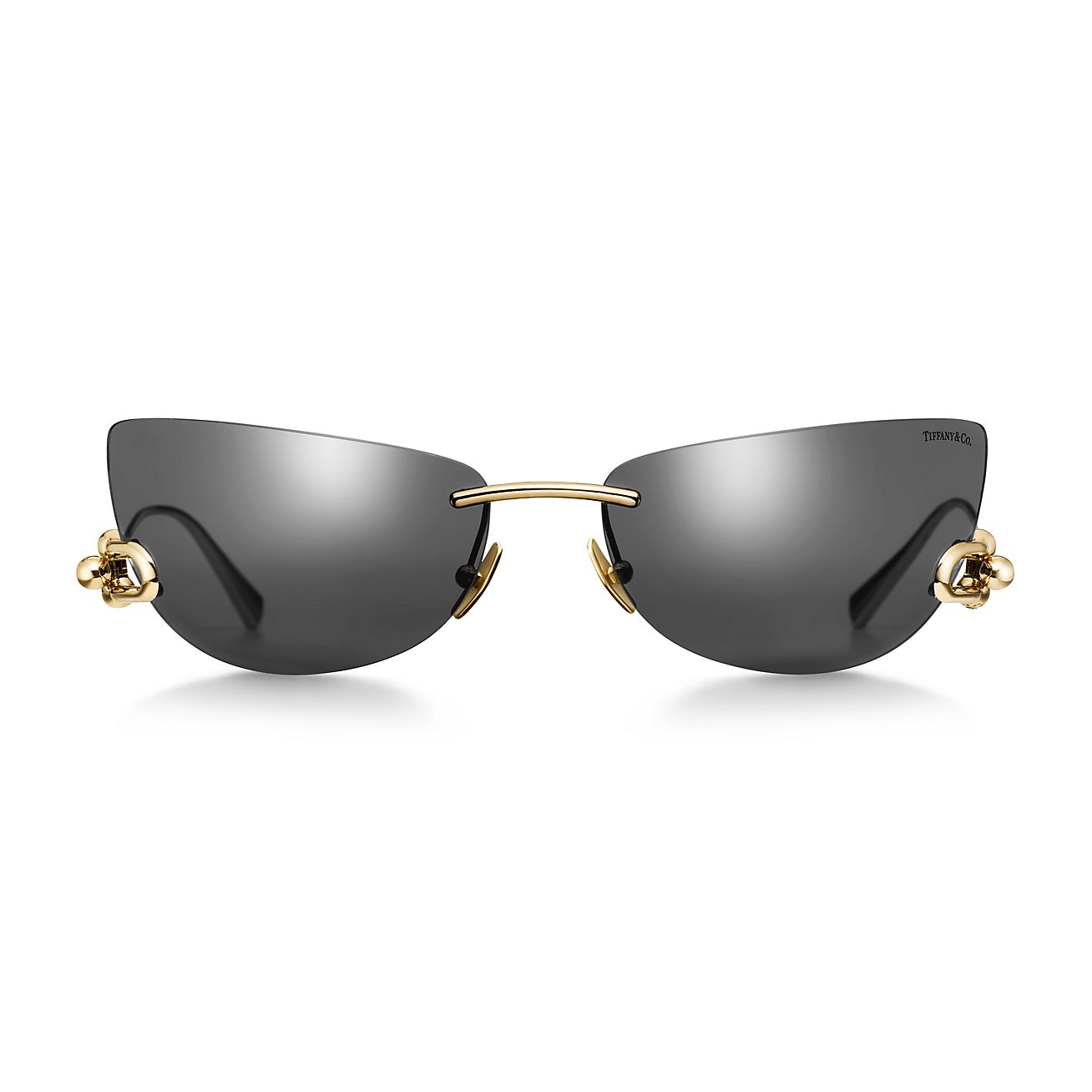 Tiffany HardWear Sunglasses in Gold-plated Metal with  display picture 2
