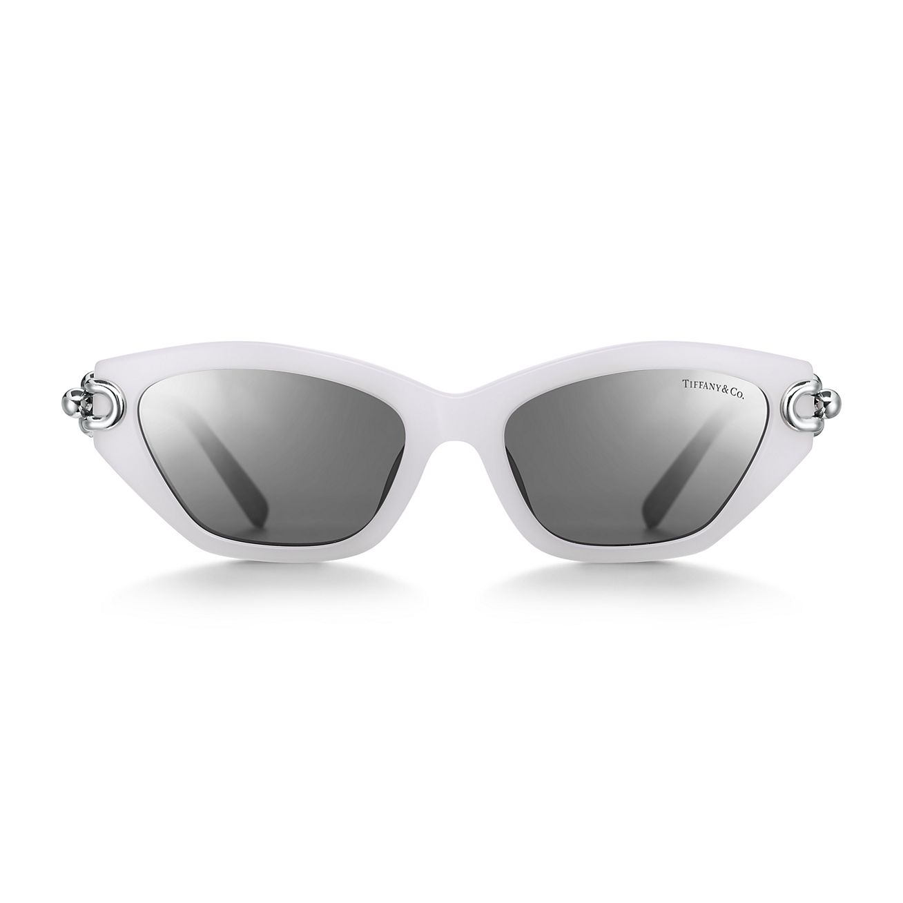 24-25シーズン　ラフィーニャ Tiffany HardWear Sunglasses in White Acetate with Dark Gray