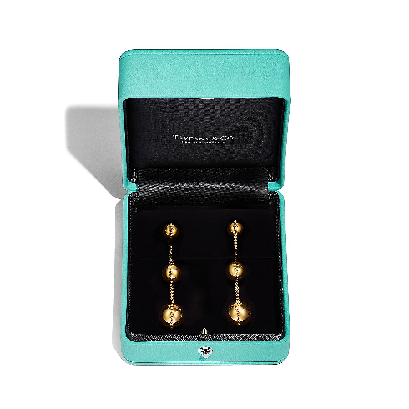 Tiffany HardWear Triple Drop Link Earrings in Yellow Gold with