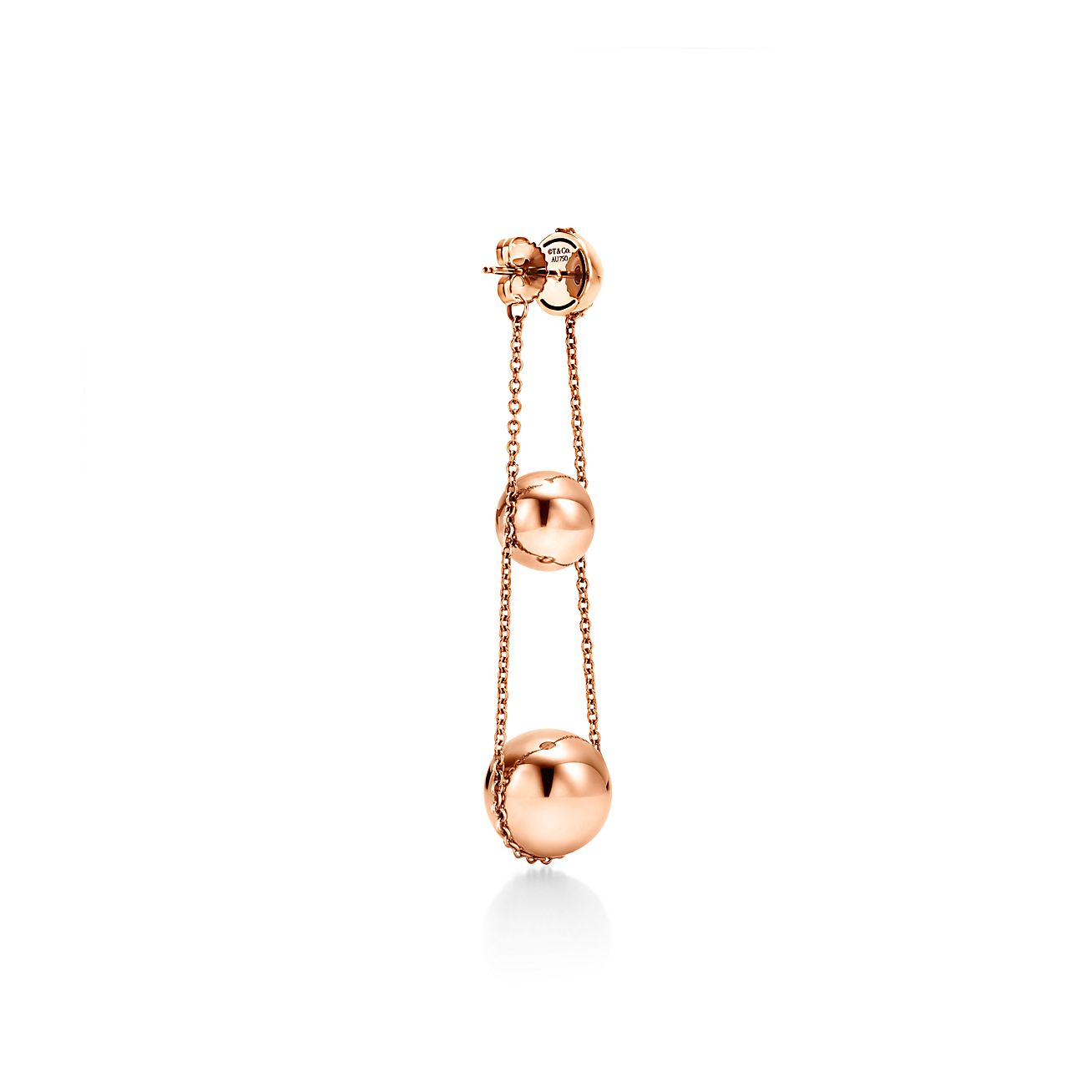 Tiffany HardWear triple drop earrings in 18k rose gold. | Tiffany 