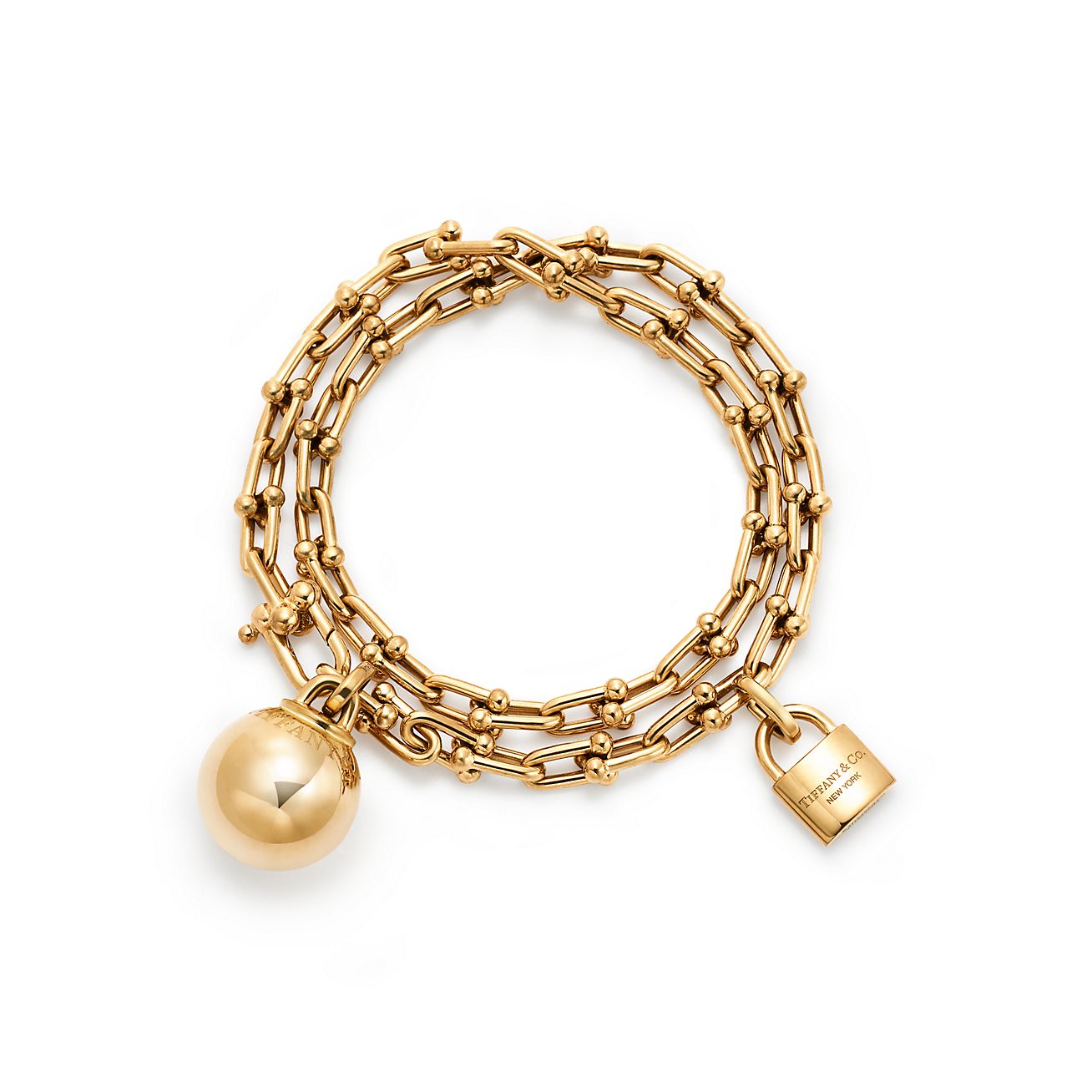 Tiffany HardWear wrap bracelet in 18k gold, medium. Tiffany & Co.