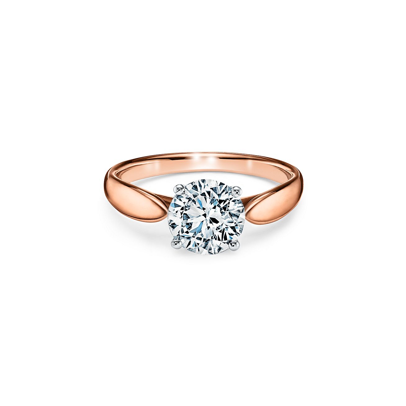 Tiffany Harmony® engagement ring in 18k rose gold: a study in balance and grace. | Tiffany & Co.