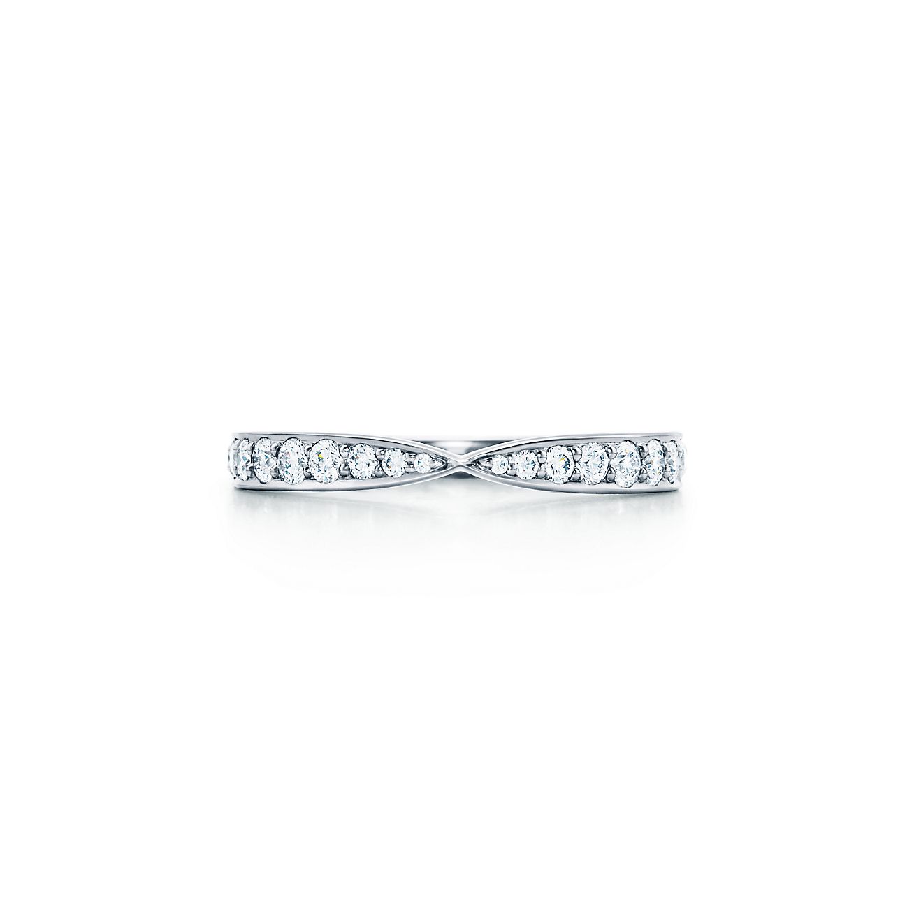 Tiffany Harmony® Band Ring in Platinum with Diamonds, 1.8 mm