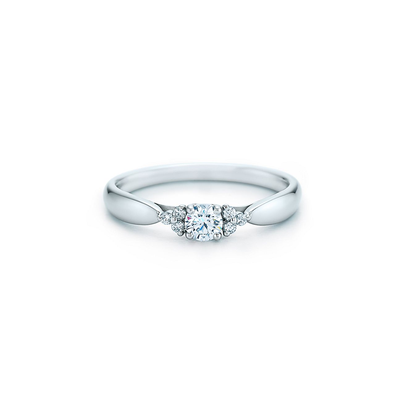 Tiffany Harmony Diamond Ring With Side Stones In Platinum