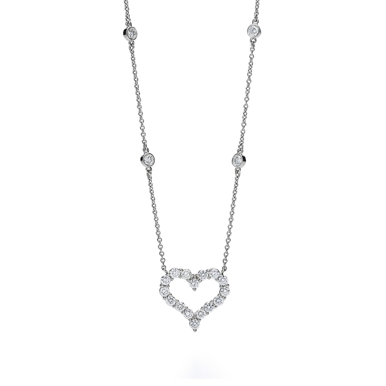 tiffany platinum heart necklace