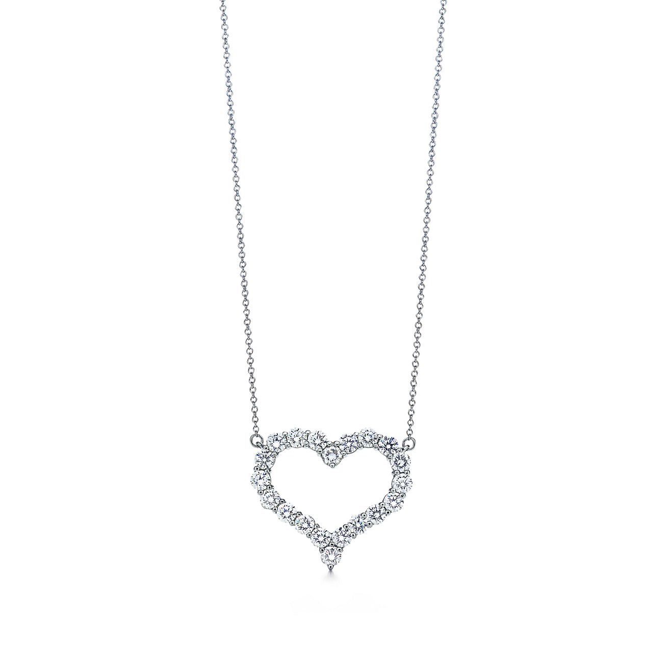 Tiffany Hearts™ pendant of diamonds in platinum, large. | Tiffany & Co.