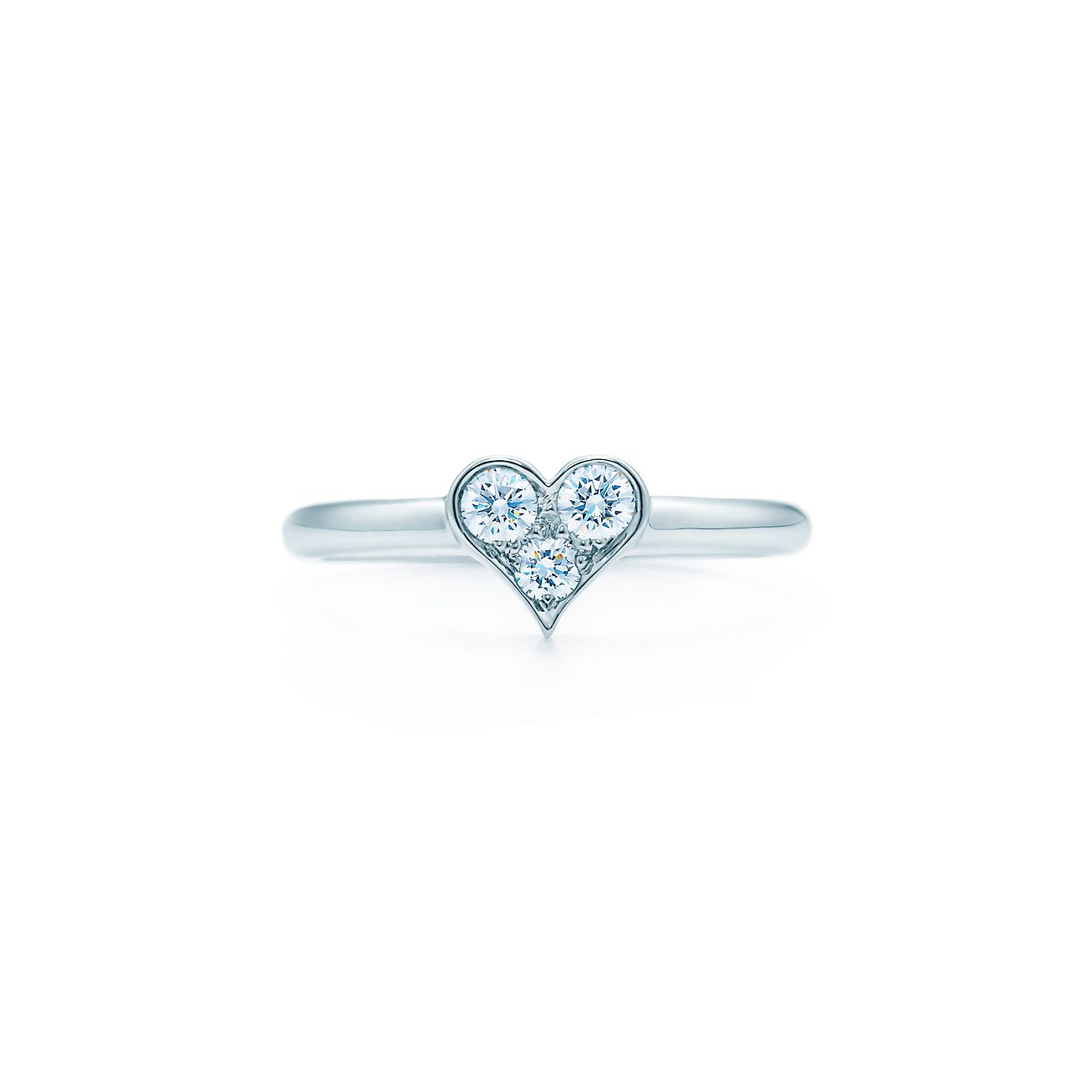 Tiffany Hearts™ ring in platinum with 