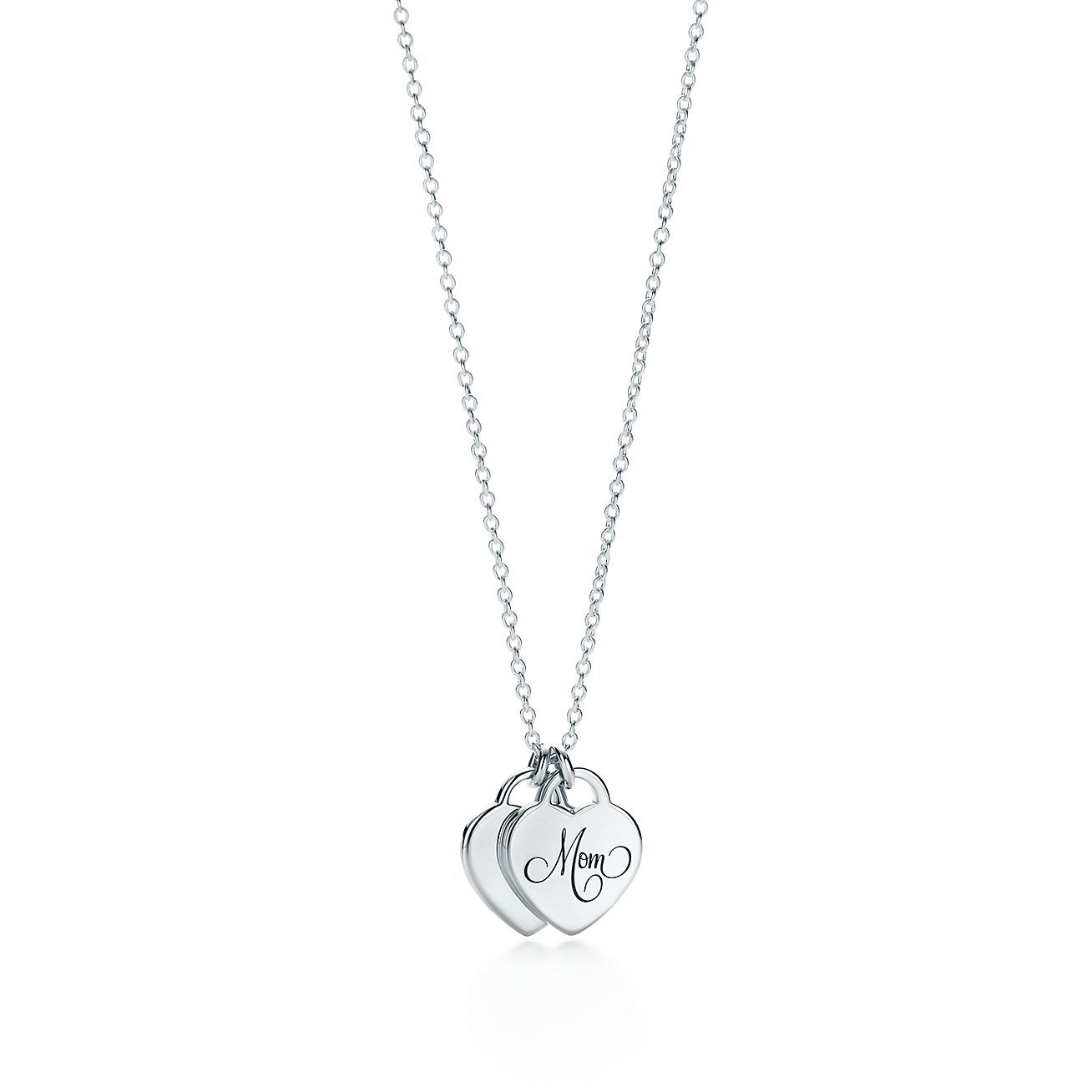 Tiffany Hearts Mom Heart Tag Duo Pendant In Sterling Silver Mini