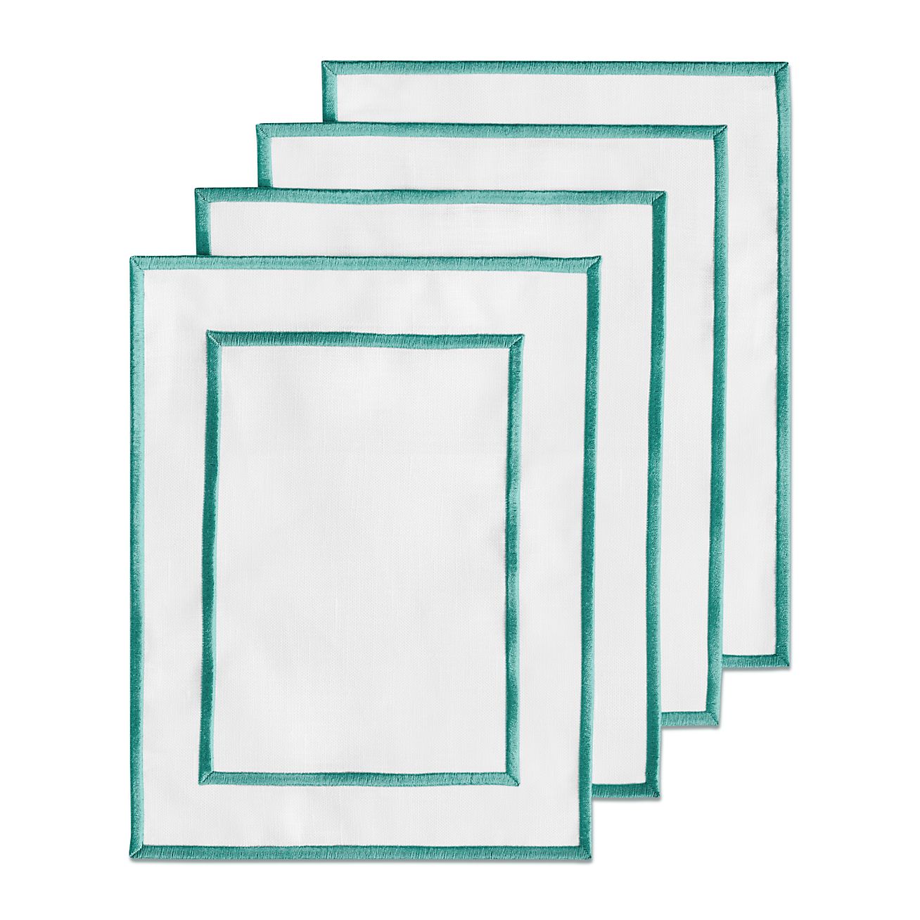 Tiffany Home Essentials Embroidered Cocktail Napkins in Linen, Set of