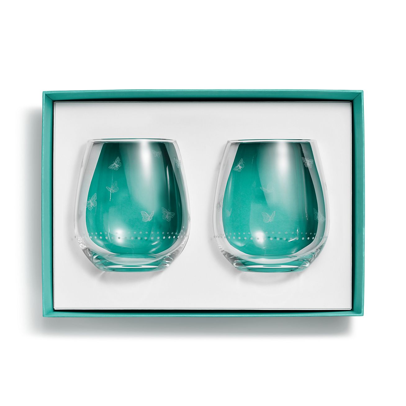 Tiffany Jardin Stemless Red Wine Glasses