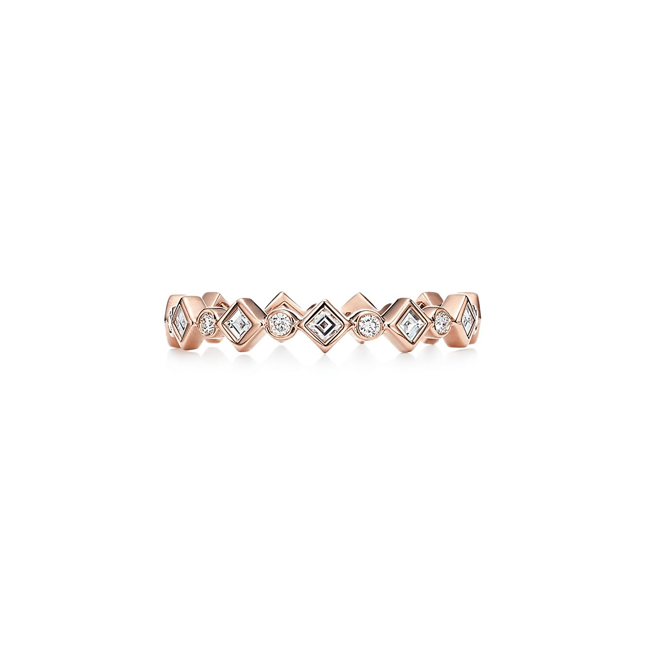 Tiffany Jazz 18k 玫瑰金鑲鑽結婚戒指 Tiffany Co