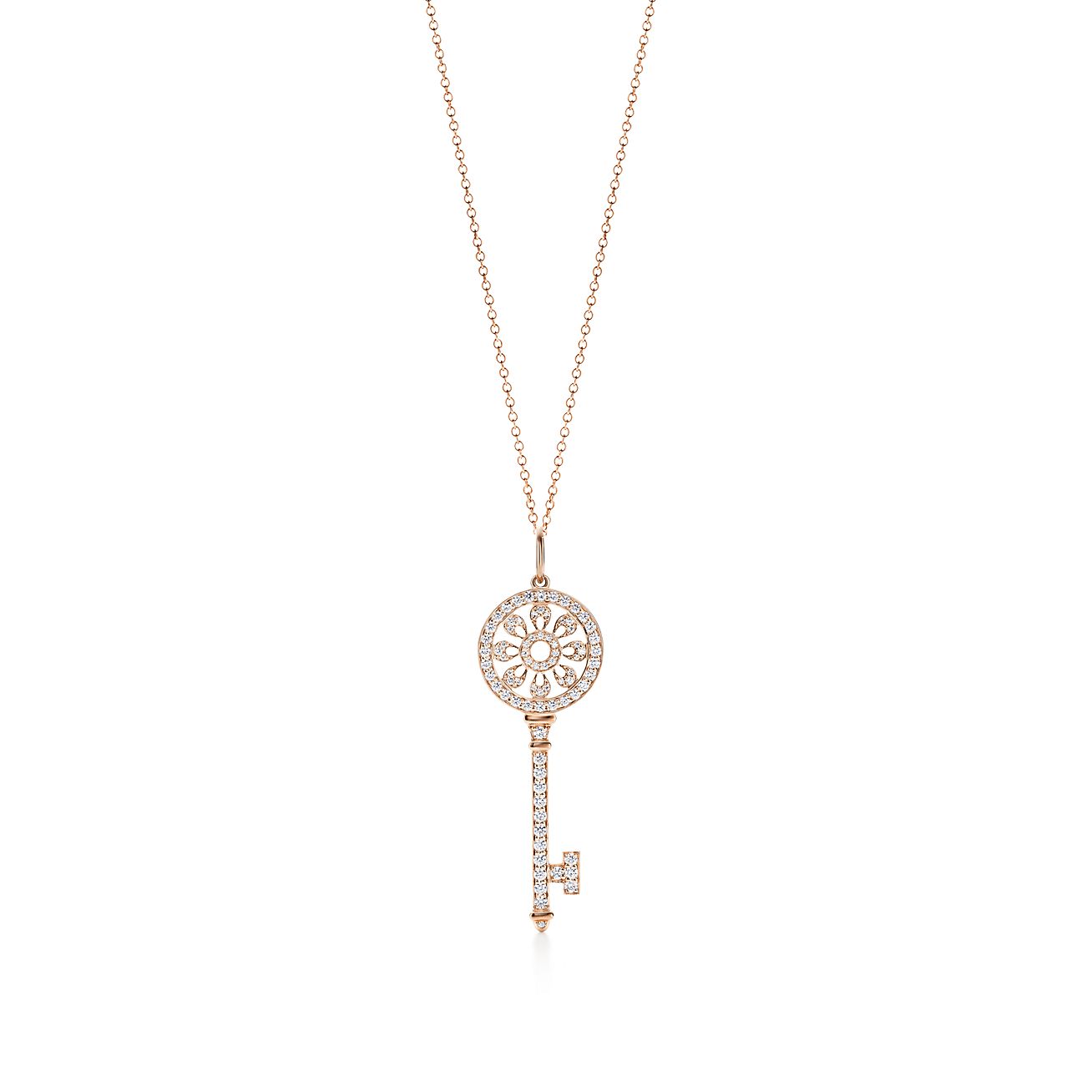 tiffany key necklace rose gold