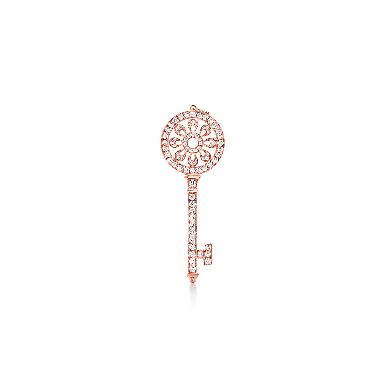 Tiffany Keys petals key in 18k rose gold with diamonds. 